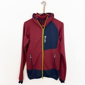 Rafiki Mens Medium Full Zip Hoodie Jacket Outdoor Hiking‎ Gorpcore Hooded Red